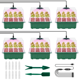 6 Packs Seed Starter Tray with Grow Lights