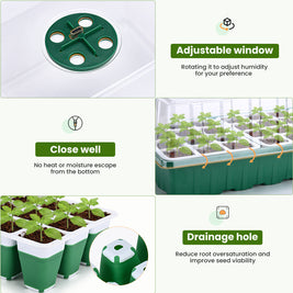 2 Packs Seed Starter Tray with Grow Lights