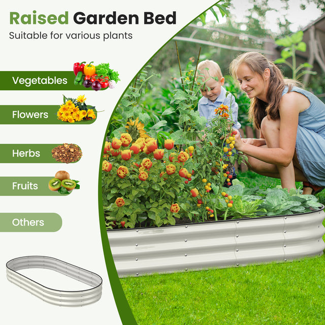 Galvanized Raised Garden Bed, 8x4x1 FT