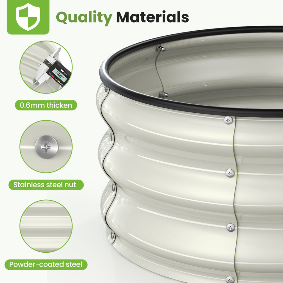 Galvanized Raised Garden Bed, 2pcs 2x2x1 FT (Pearl White & Sage Green)