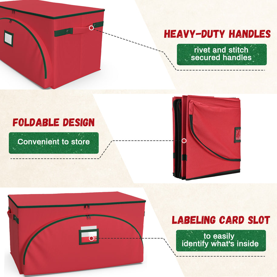 Christmas Ornament Storage Box(Red + Black)