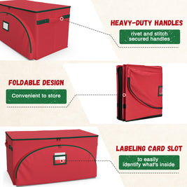 Christmas Ornament Storage Box(Red + Black)