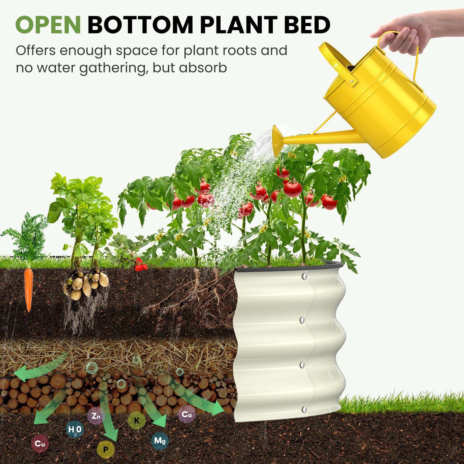 Galvanized Raised Garden Bed, 2pcs 2x2x1 FT (Pearl White & Sage Green)