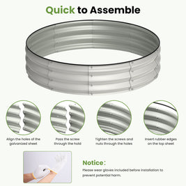 Galvanized Raised Garden Bed, 4x4x1 FT