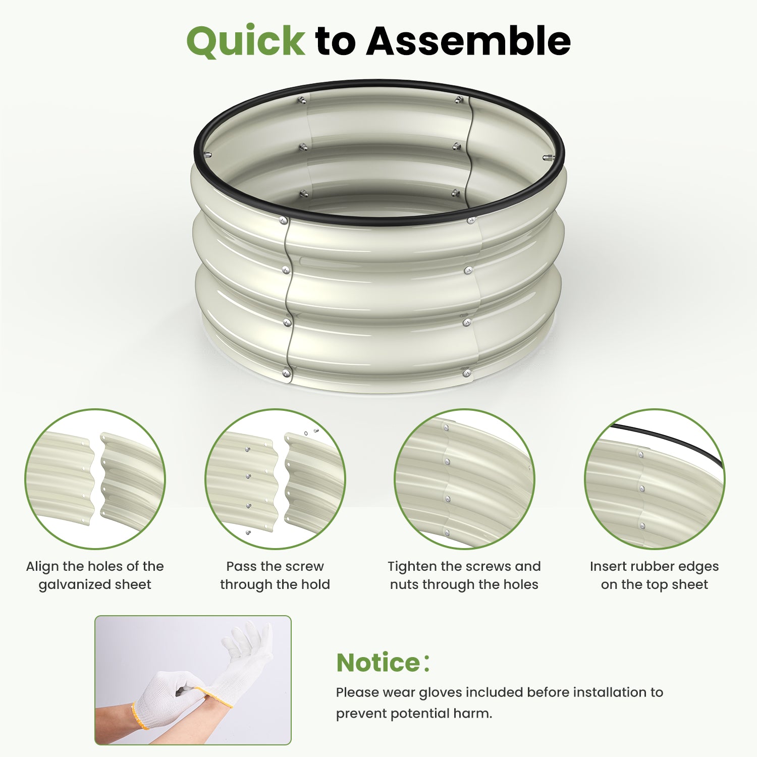 Step-by-step guide on assembling a metal roof with text indicating quick assembly.