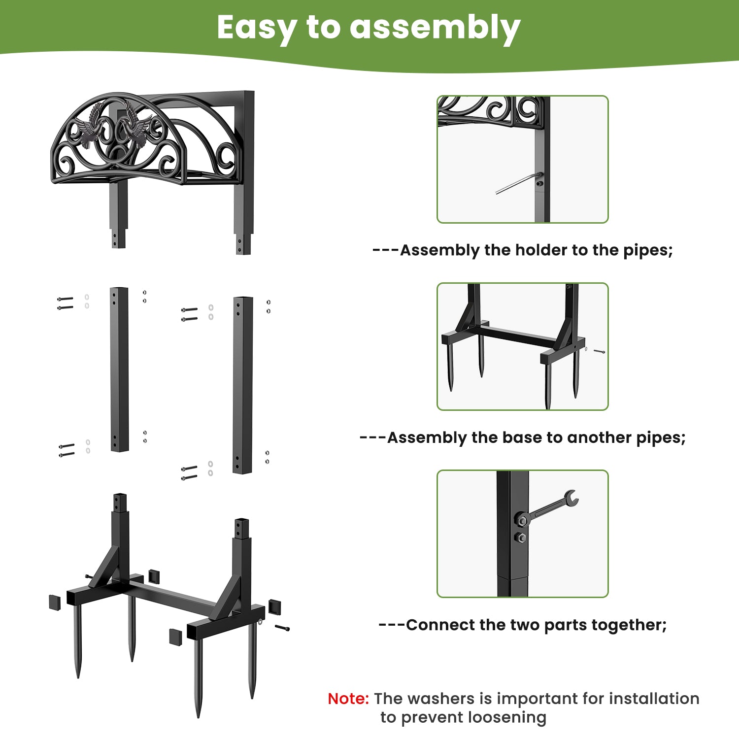 Garden Hose Holder (Double-Leg Bird Style)