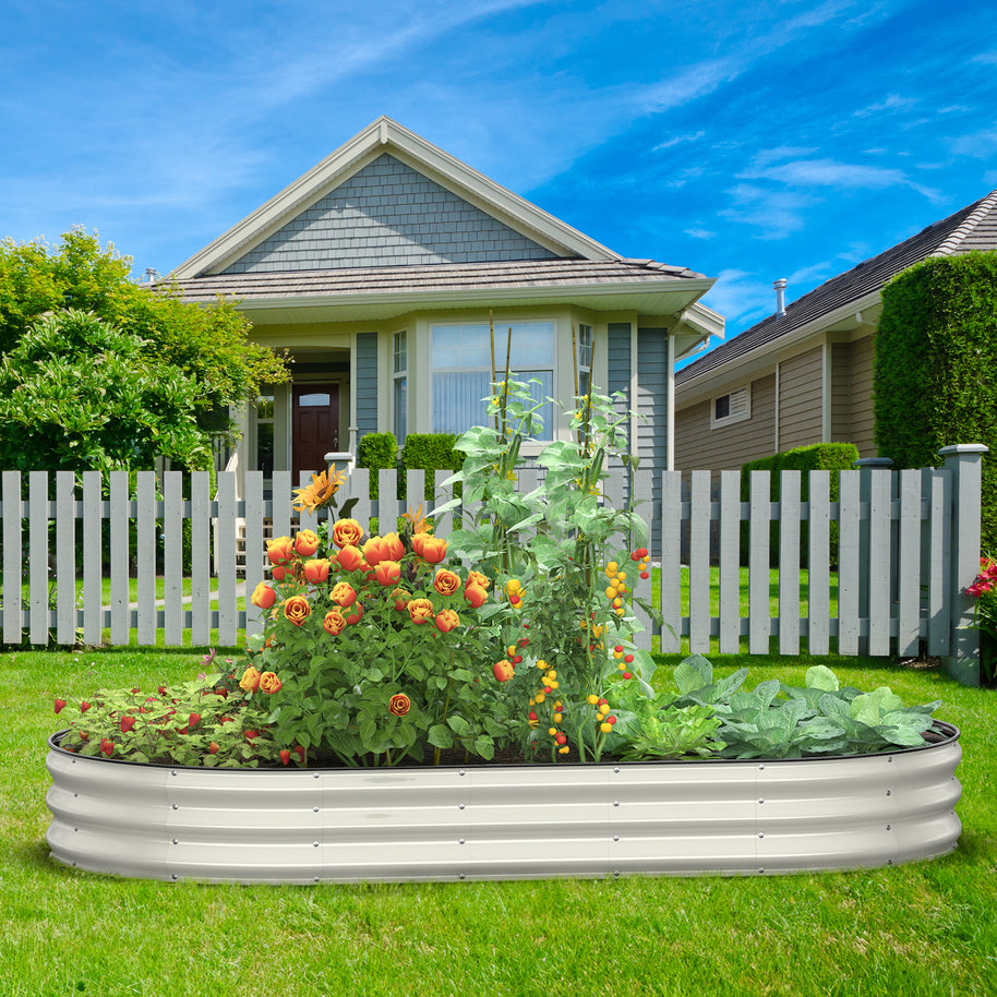 Galvanized Raised Garden Bed, 8x4x1 FT