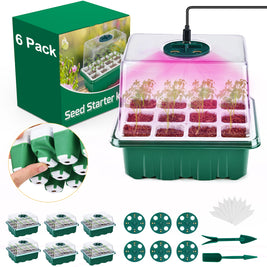 6 Packs Seed Starter Tray with Grow Lights