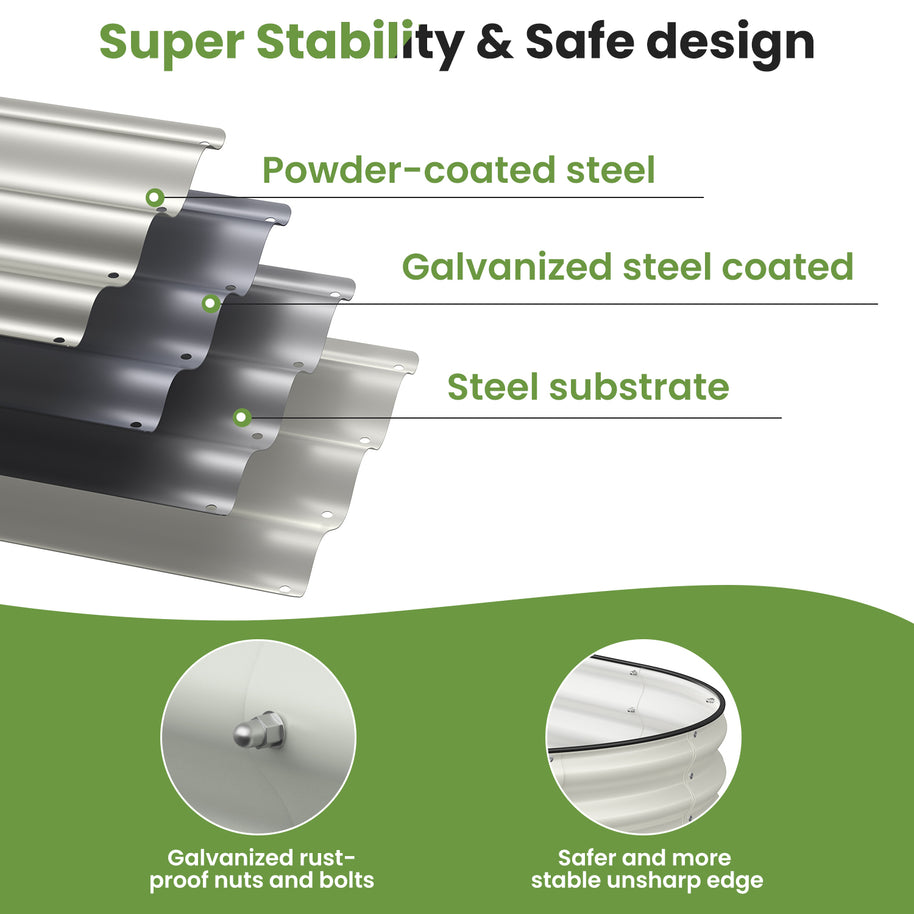 Galvanized Raised Garden Bed 8x2x1.5 FT