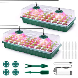 2 Packs Seed Starter Tray with Grow Lights